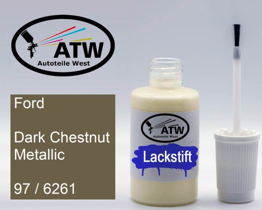 Ford, Dark Chestnut Metallic, 97 / 6261: 20ml Lackstift, von ATW Autoteile West.